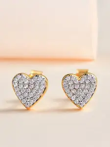 Ornate Jewels Heart Shaped Hoop Earrings