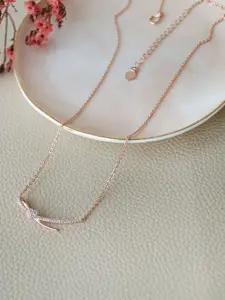 MANNASH Sterling Silver Rose Gold-Plated Necklace