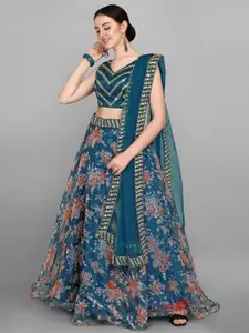 BAESD Embellished Sequinned Semi-Stitched Lehenga & Unstitched Blouse With Dupatta