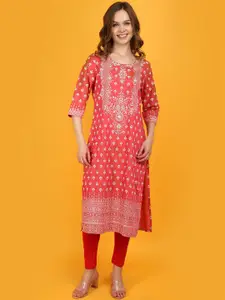 V-Mart Ethnic Motifs Printed Flared Sleeves Kurta