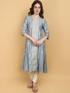 V-Mart Ethnic Motifs Printed Thread Work A-Line Kurta