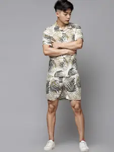 Rigo Palm Leaves Printed Shirt & Shorts Co-Ords Set