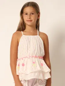 Vero Moda Girls Shoulder Straps Cotton Peplum Top