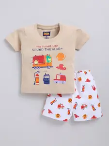 Nottie Planet Boys Printed Pure Cotton T-shirt with Shorts