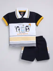 Nottie Planet Boys Graphic Printed Pure Cotton T-shirt with Shorts