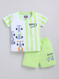 Nottie Planet Boys Printed Pure Cotton T-shirt With Shorts