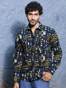 Thomas Scott Slim Fit Floral Printed Spread Collar Long Sleeves Cotton Casual Shirt