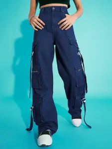 Noh.Voh - SASSAFRAS Kids Girls Relaxed Fit High-Rise Pure Cotton Cargo Jeans