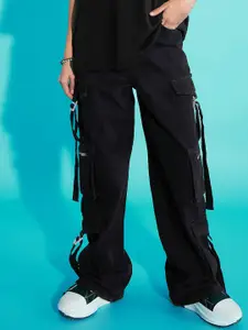 Noh.Voh - SASSAFRAS Kids Girls Relaxed Fit High-Rise Clean Look Cargo Styles Jeans