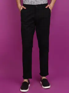 V-Mart Men Checked Slim Fit Cotton Trousers
