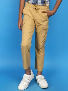 V-Mart Boys Mid-Rise Cotton Cargos Trousers