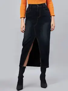 Orchid Blues Front Slit Denim Skirt