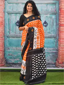 JALTHER Abstract Block Printed Saree