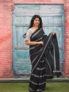 JALTHER Batik Pure Cotton Block Print Saree