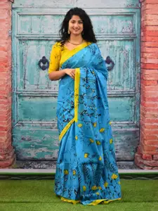 JALTHER Floral Block Printed Saree