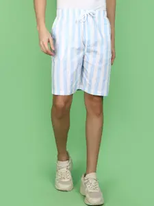 V-Mart Men Striped Mid-Rise Cotton Shorts