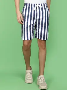 V-Mart Men Striped Mid-Rise Seer Sucker Cotton Shorts