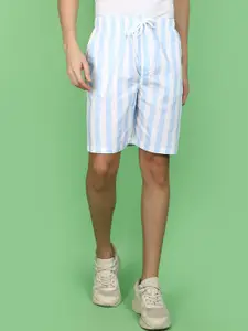 V-Mart Men Striped Mid-Rise Seer Sucker Cotton Shorts