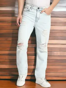 Bene Kleed Men Straight Fit Mid-Rise Highly Distressed Heavy Fade Pure Cotton Jeans