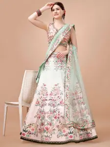 SAPTRANGI Printed Ready to Wear Lehenga & Blouse With Dupatta