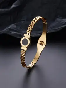 MEENAZ Gold Plated Stainless Steel Wraparound Bracelet
