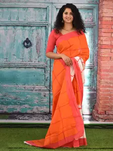 JALTHER Geometric Block Printed Saree