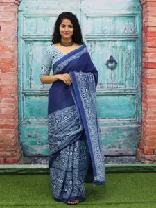 JALTHER Floral Block Printed Saree