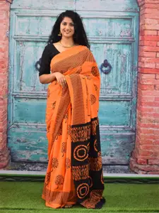 JALTHER Floral Block Printed Saree