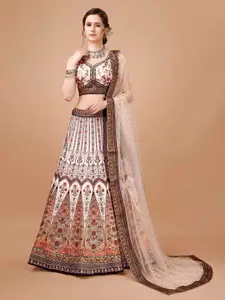 SAPTRANGI Printed Ready to Wear Lehenga & Blouse With Dupatta