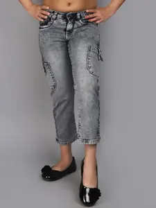 V-Mart Girls Heavy Fade Cotton Cropped Jeans