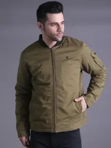 SQUIREHOOD Mandarin Collar Cotton Outdoor Bomber Jacket