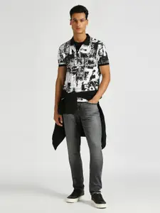 Pepe Jeans Robby Abstract Printed Polo Collar T-shirt