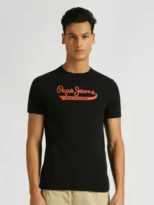 Pepe Jeans Flyer Typography Printed Slim Fit T-shirt