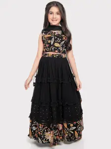 Tiny Kingdom Girls Embroidered Thread Work Ready to Wear Lehenga & Blouse With Dupatta