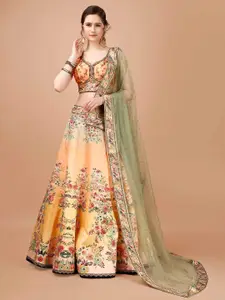 SAPTRANGI Printed Ready to Wear Lehenga & Blouse With Dupatta