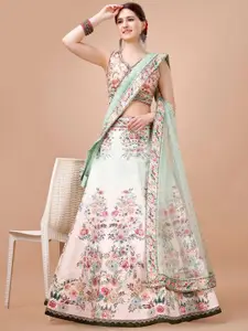 SAPTRANGI Printed Ready to Wear Lehenga & Blouse With Dupatta