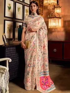 DEVATITHI Ethnic Motifs Woven Design Zari Banarasi Saree