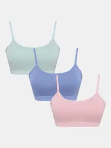 Sillysally Girls Pack of 3 Full Coverage Beginners Bra with All Day Comfort