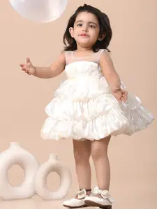 BAESD Satin Tiered Fit & Flared Dress