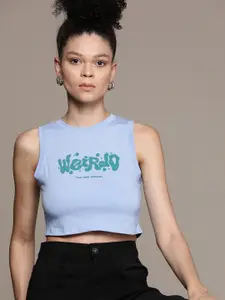 Roadster The Lifestyle Co. Typography Printed Cotton Crop Top