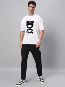 GRIFFEL Printed Pure Cotton T-shirt With Trousers Co-Ords