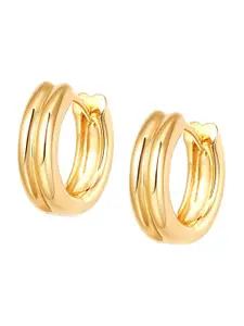 LeCalla 925 Sterling Silver 14KT Gold Plated Circular Hoop Earrings