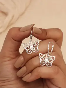 LeCalla Silver Plated 925 Sterling Silver Contemporary Drop Earrings