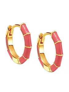 LeCalla 925 Sterling Silver Gold-Plated Hoop Earrings
