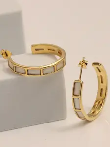 LeCalla 925 Sterling Silver Gold-Plated Contemporary Half Hoop Earrings
