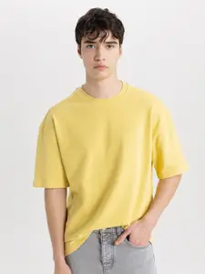 DeFacto Round Neck Drop Shoulder Sleeves Pure Cotton T-shirt