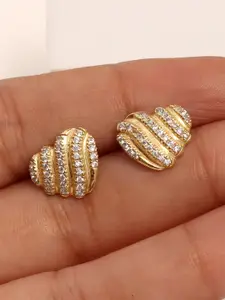 LeCalla Gold Plated 925 Sterling Silver Artificial Stones Studs Earrings
