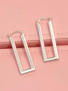 LeCalla Rhodium Plated 925 Sterling Silver Hoop Earrings