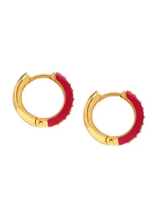 LeCalla Gold Plated 925 Sterling Silver Cubic Zirconia Hoop Earrings