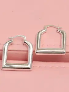 LeCalla 925 Sterling Silver Plated Square Hoop Earrings